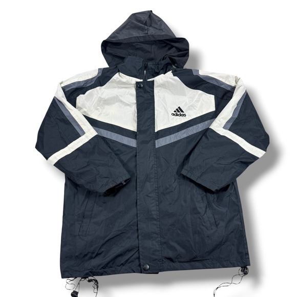 adidas Other - Adidas Reversible Jacket Full Zip Hooded Men's Large Navy Blue‎ Windbreaker